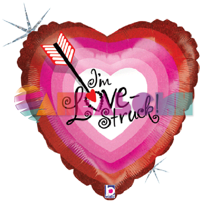Шар фольга I'm Love Struck Стрела любви B18"/48см сердце (США) 868501