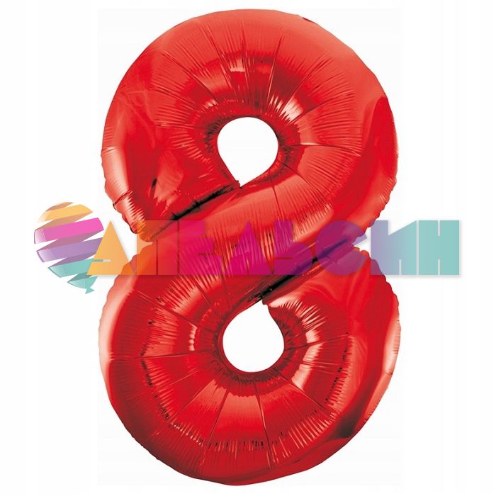 Шар цифра Красный Е40"/102см 8 (Китай) 1207-2993