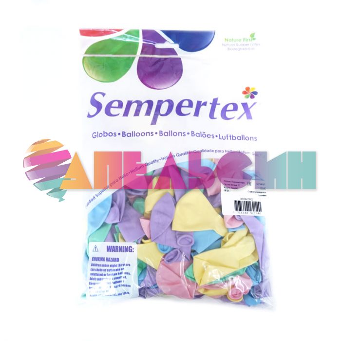 Шар пастель Ассорти S10"/25см (600) Assorted 100шт/уп (Колумбия) макарунс 162140 110600-бр