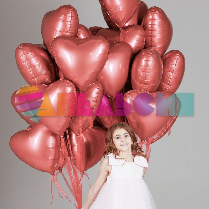 Шар сердце Оранжевый AG19"/48см Медный Бохо (Россия) 228171