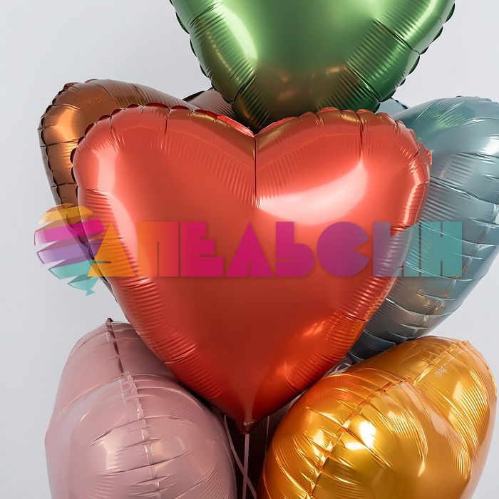 Шар сердце Оранжевый AG19"/48см Медный Бохо (Россия) 228171