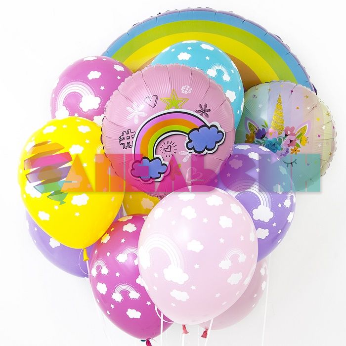 Шар фольга Единорог волшебный в цветах FL18"/48см круг (Китай) 13265