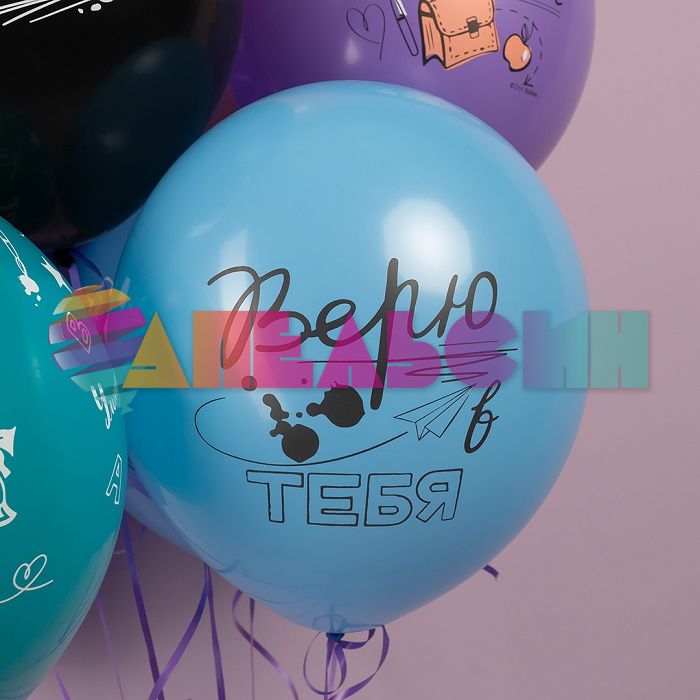 Шар латекс Покоряй вершины Умница 12"/30см 25шт/уп (Малайзия) 711648