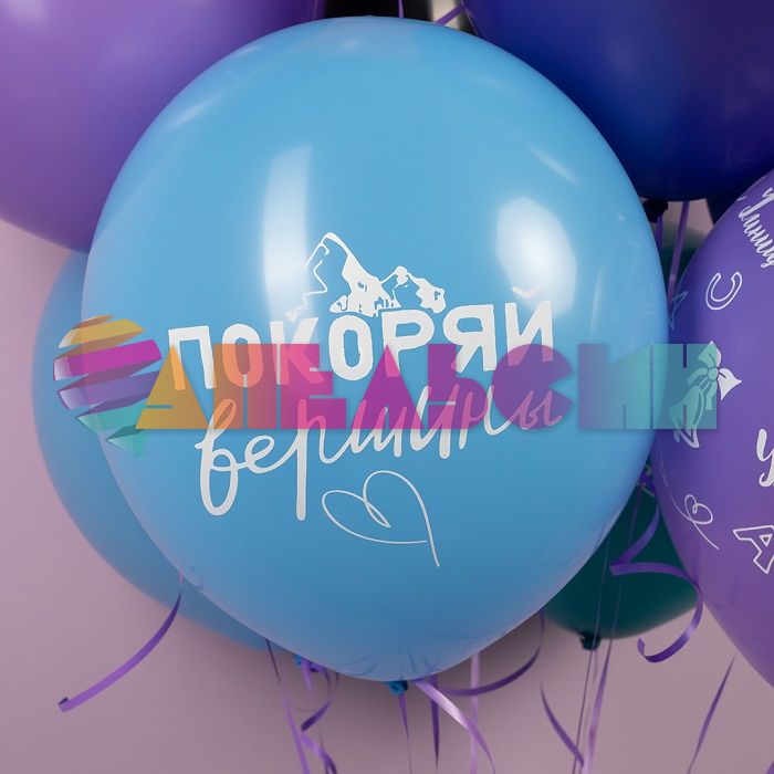 Шар латекс Покоряй вершины Умница 12"/30см 25шт/уп (Малайзия) 711648