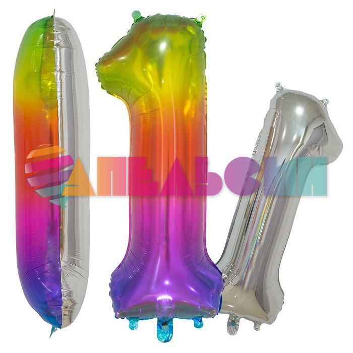Шар цифра Радуга Е40"/102см Jelly 1 (Китай) 1207-3634-СТОК