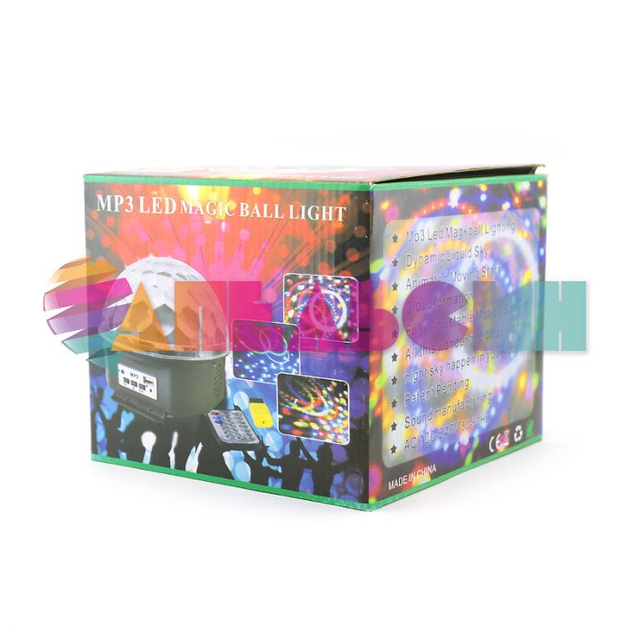 Диско шар светодиодный LED Сrystal magic ball light 0,75W / Bluetooth USB 20528-KT