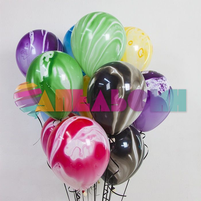 Шар латекс Агат зеленый Green Marble 12"/30см 50шт/уп (Китай) 612805