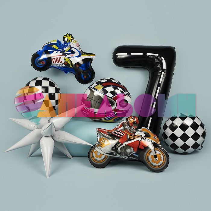 Шар фигура Шлем гонщика FL21"/53см (Китай) 23483