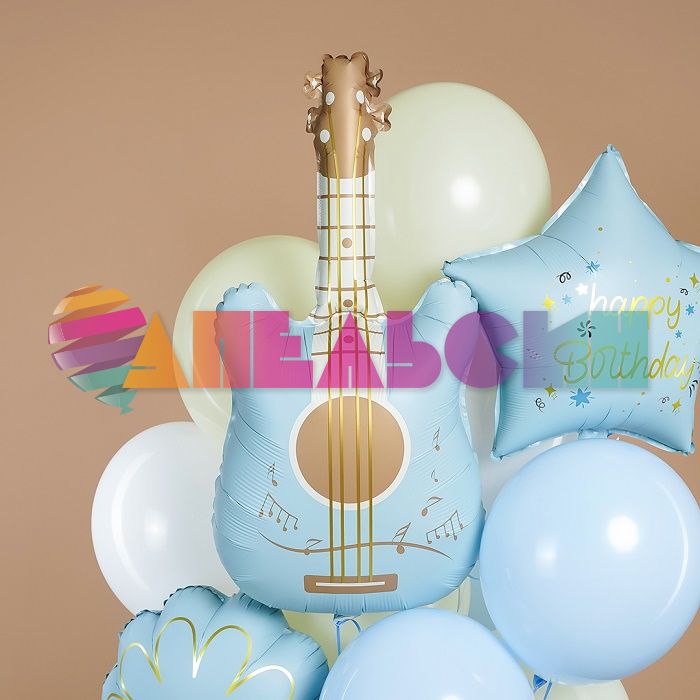 Шар фигура Гитара голубой FL35"/89см (Китай) 26762