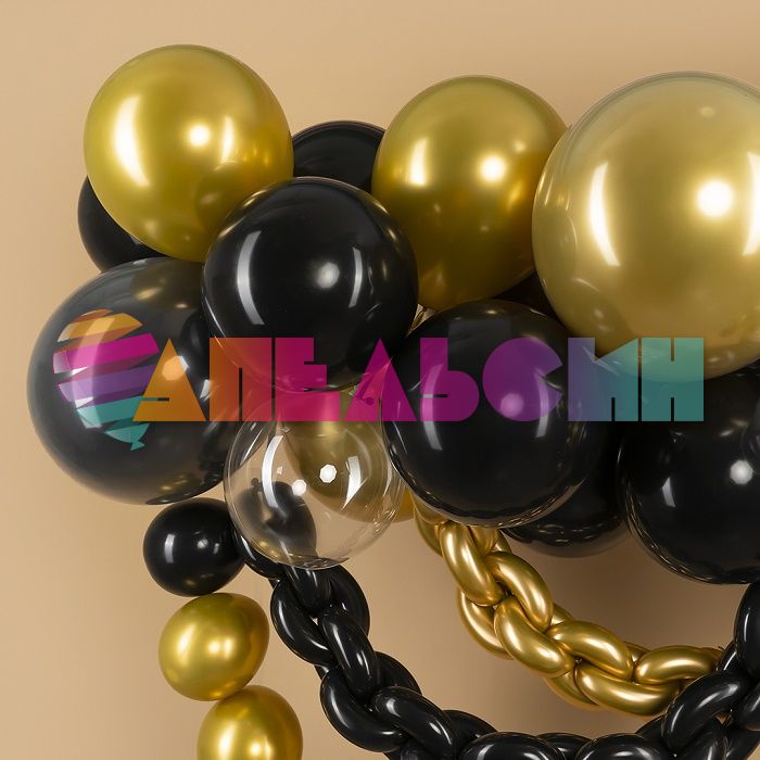 Набор шаров для гирлянды Черно-золотой 52шт/уп 6233274