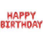 Надпись из шаров HAPPY BIRTHDAY красный FL16"/41см (Китай) 17402