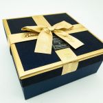 Коробка Синий с золотом 17х17х8см квадрат Ч34928-2