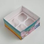 Коробка Яркий день 16х16х7,5см для капкейка 2741910