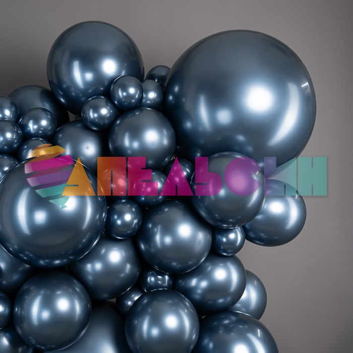 Шар хром Синий S12"/30см (944) Reflex Galaxy Blue галактический 12шт/уп (Колумбия) 420769