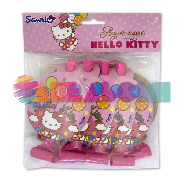 Язык-гудок Китти Hello Kitty 8шт/уп с карточкой 1501-1615