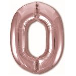 Шар цифра Розовое золото AG40"/102см 0 Slim (Россия) 755440