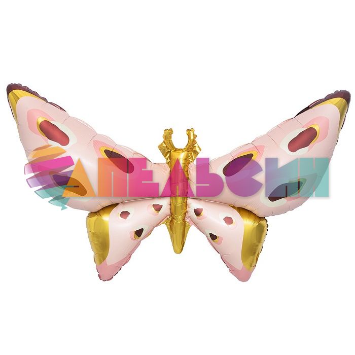 Шар фигура Бабочка кокетка розовый FL45"/114см (Китай) 23456