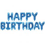 Надпись из шаров HAPPY BIRTHDAY синий FL16"/41см (Китай) 17401