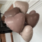 Шар сердце Коричневый AG19"/48см мистик кофе латте (Россия) сатин 221080
