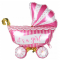 Шар фигура Коляска розовый It`s a Girl FL35"/89см (Китай) 19872