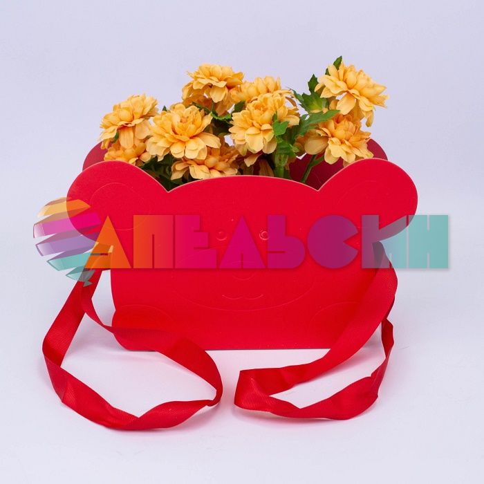 Коробка Мишка ушки красный 25х11х15см картон 4829622