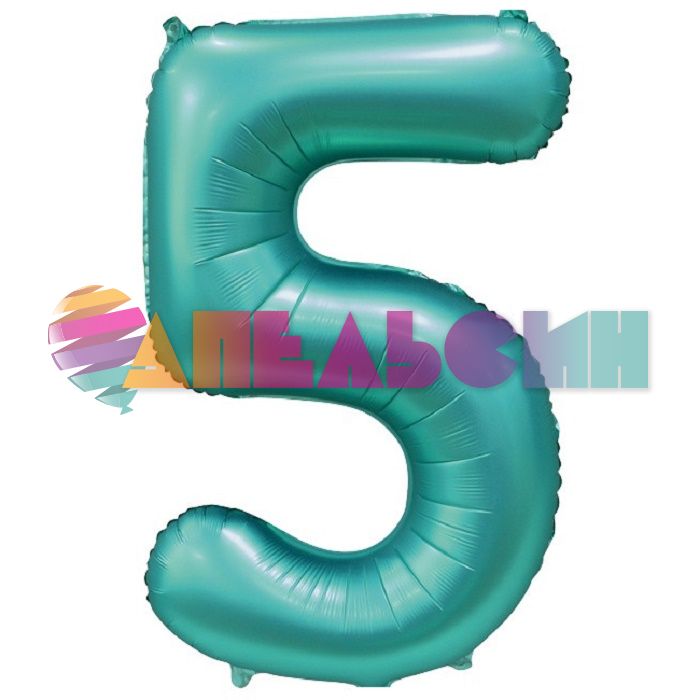 Шар цифра Бирюза Е40"/102см сатин 5 (Китай) 1207-3306
