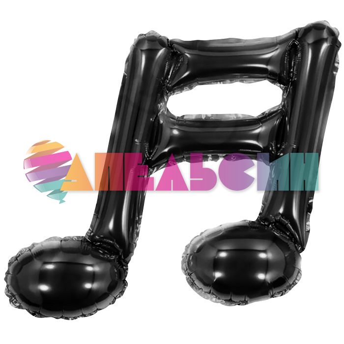 Мини фигура Нота двойная черный FL14"/36см с клапаном (Китай) 19816