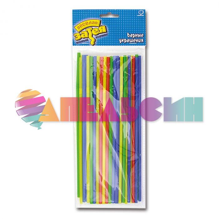 Трубочка для кокт Ассорти 50шт/уп 1502-0539