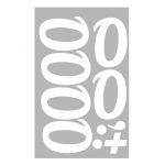Наклейка буква Белый О 10см 6шт/лист 1968-10-бел-О