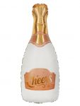 Шар фигура Бутылка Шампанское Cheers кремовый FL34"/85см (Китай) сатин 29342