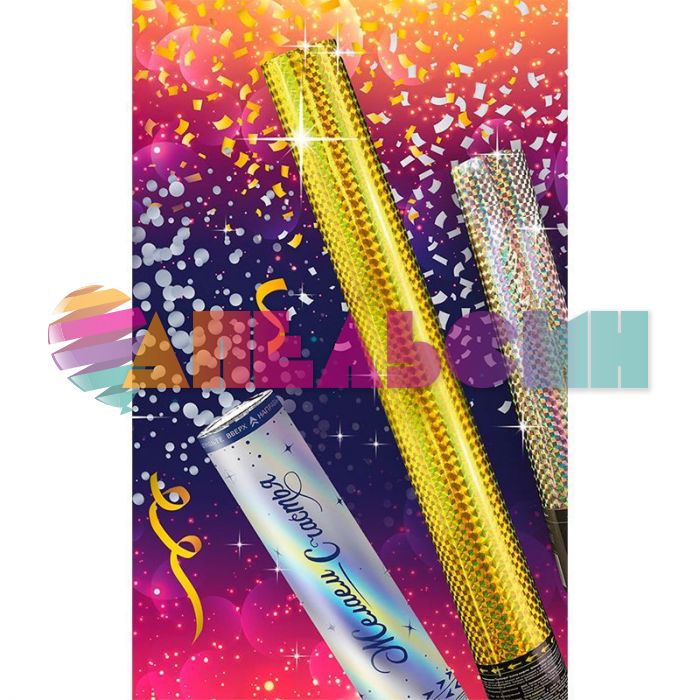 Хлопушка Серебро 60см голография 8260HG-S