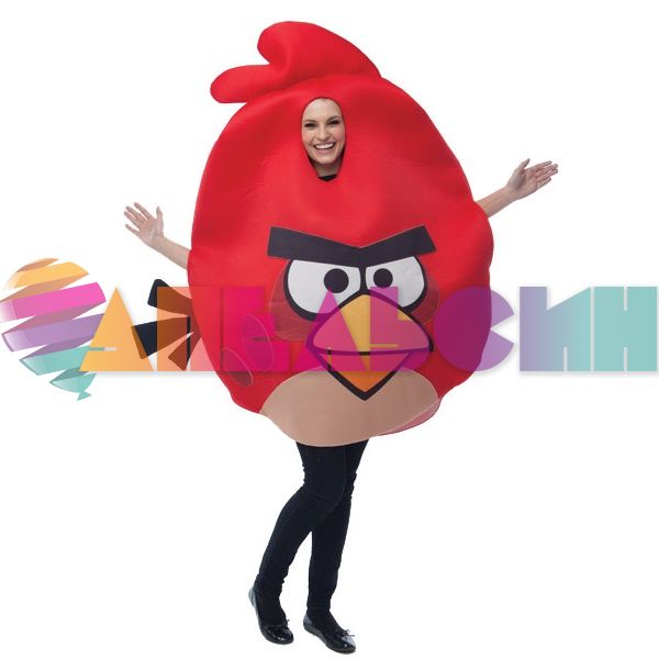Костюм Злые птички Angry Birds Птичка красная 150-190см ростовая кукла 6751813-ПРОКАТ