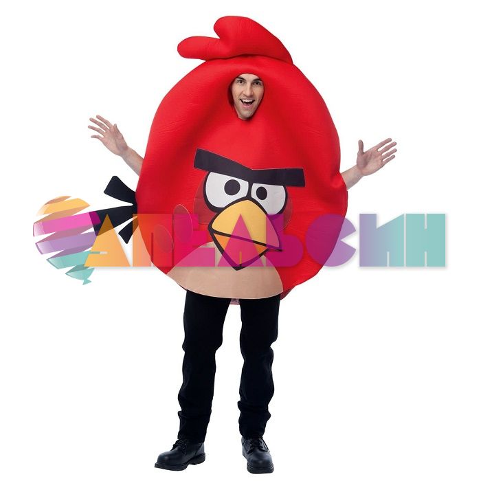 Костюм Злые птички Angry Birds Птичка красная 150-190см ростовая кукла 6751813-ПРОКАТ