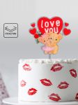 Топпер Мишки влюбленный Love you 10х18см акрил 9686025