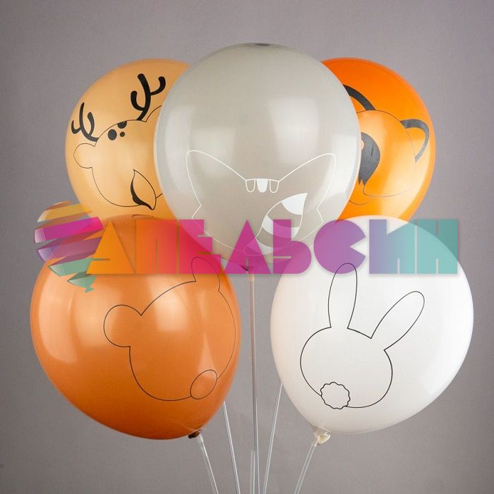 Шар латекс Зверята Лесные друзья 12"/30см 25шт/уп (Тайланд) Ч46335