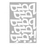 Наклейка буква Белый Ъ-Ь 08см 12шт/лист 1968-08-бел-Ъ