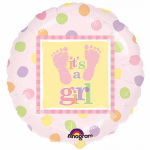 Шар фольга It's a Girl Следы А18"/46см (США) 111057