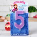 Свеча для торта гигант 5 С ДР Холодное сердце 1689427-СТОК