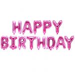 Надпись из шаров HAPPY BIRTHDAY розовый фуше FL16"/41см (Китай) 17400