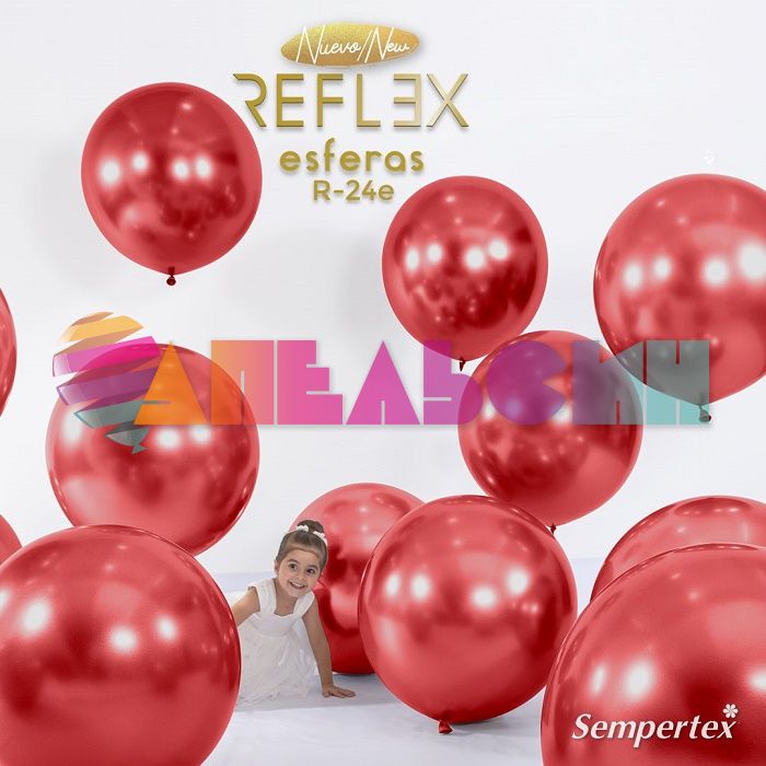 Шар хром Красный S24"/60см (915) Reflex Red 3шт/уп (Колумбия) 178134