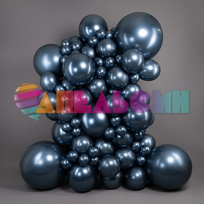 Шар хром Синий S24"/61см (944) Reflex Galaxy Blue галактический 3шт/уп (Колумбия) 420899