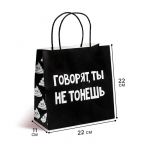 Пакет Говорят ты не тонешь 22х22х11см крафт 4711602