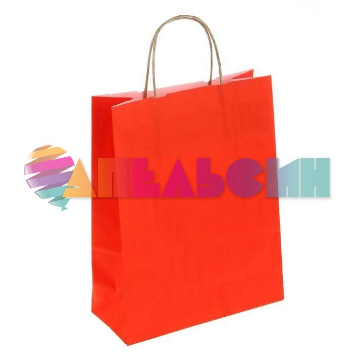 Пакет Красный 25х32х11см крафт 1150019