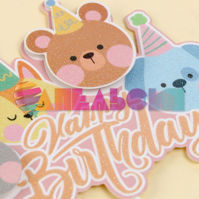 Топпер HB Животные 4шт/уп пластик 9950375