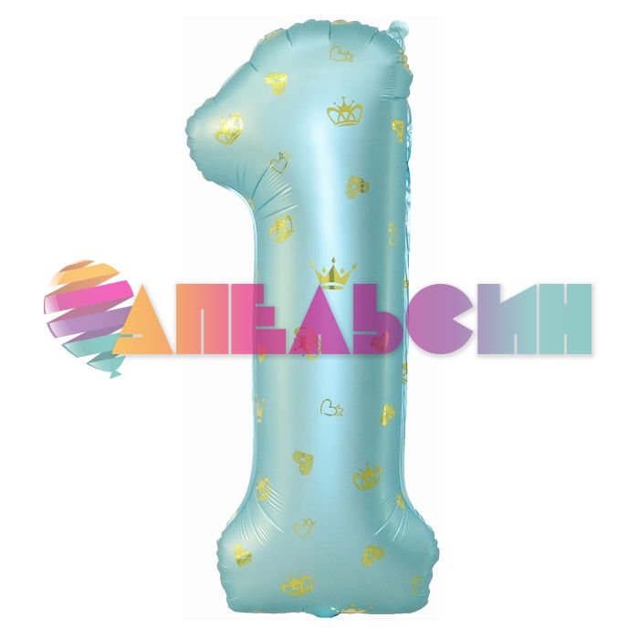 Шар цифра 1 Короны тиффани FL34"/86см (Китай) 131291