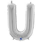 Шар буква G26"/66см Серебро U (Италия) 1207-3786