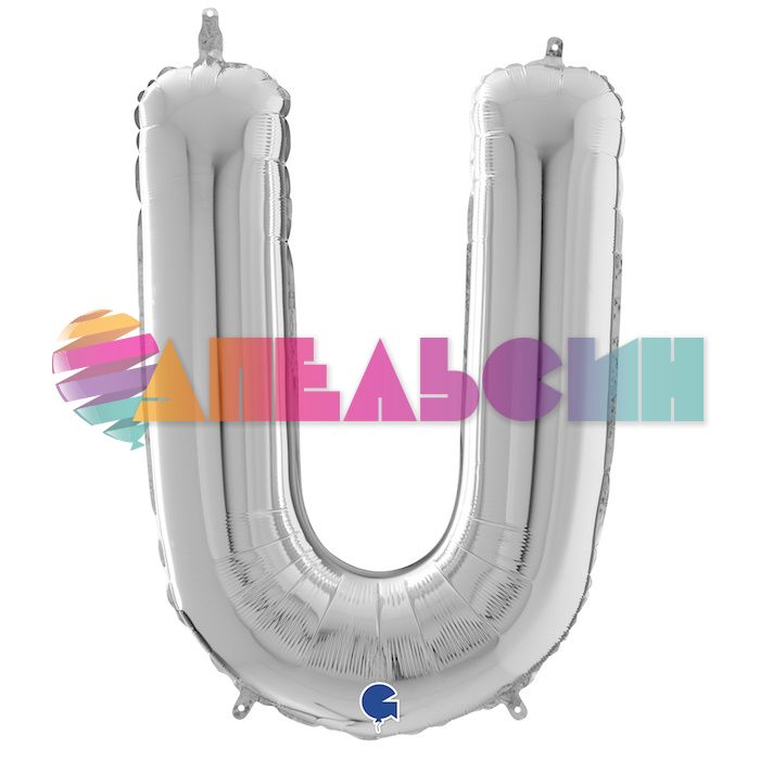 Шар буква G26"/66см Серебро U (Италия) 1207-3786