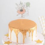 Топпер Зайчик танцующий с шариком 8х14см пластик 4150228