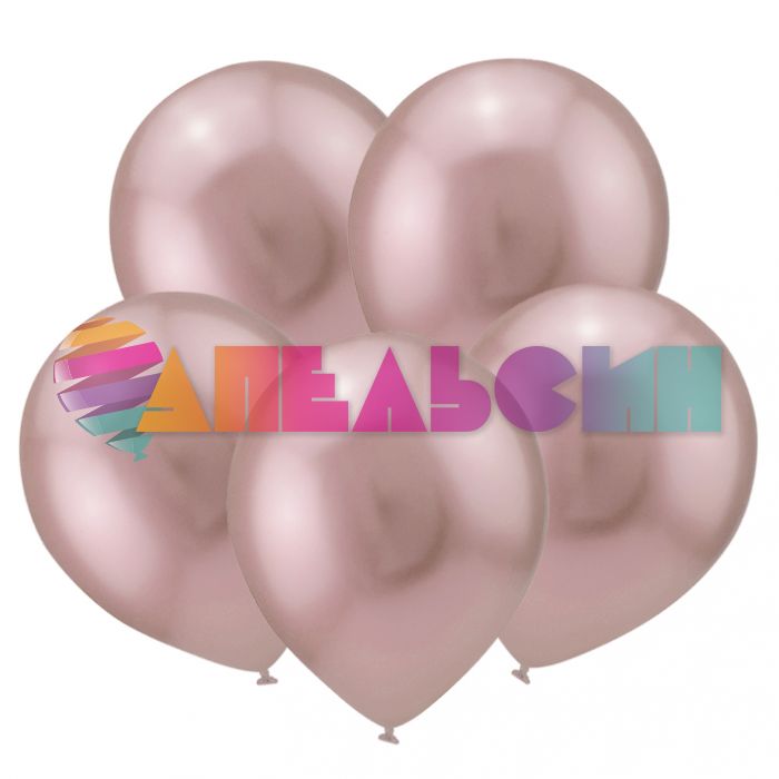 Шар хром Розовое золото ВП12"/30см 50шт/уп (Китай) 212207