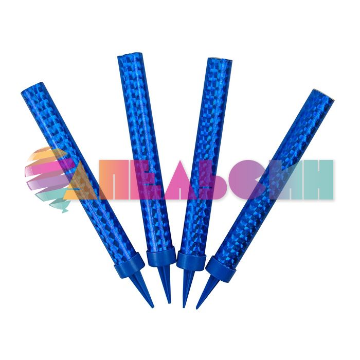 Фонтан в торт Голубой 12см 30сек 4шт/уп цветное пламя JFTS12-30BLUE